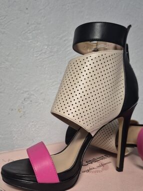 Adorable ,Pink and Black High Heel Sandals